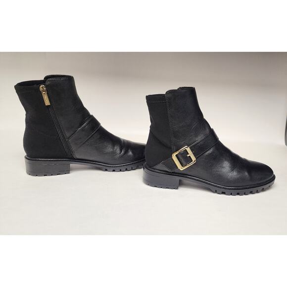 Unisa Uncaddie2 Lift Gold Buckle Black Ankle Booties Boots 7M - Picture 4 of 12